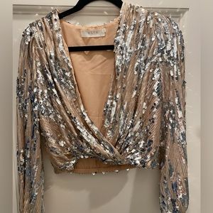 ASTR Embellished Shimmer Top